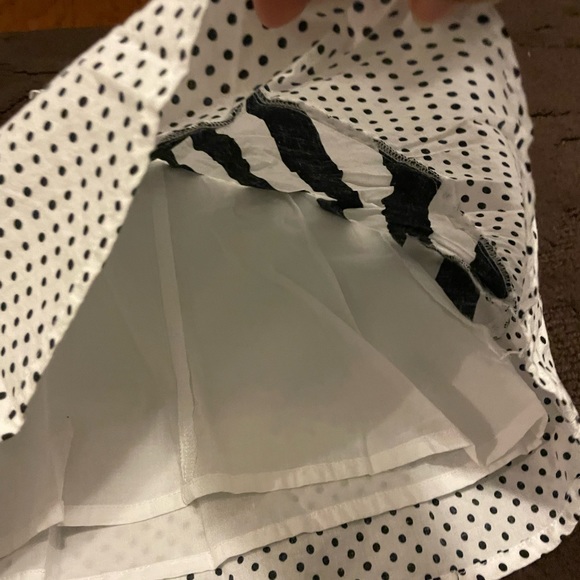 Genuine Kids👶Black & White Striped Polka Dots Dress👗Purple Bow🎀Bloomers🩲12M - Picture 4 of 5